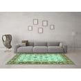 thumbnail image 3 of Ahgly Company Machine Washable Indoor Rectangle Oriental Turquoise Blue Traditional Area Rugs, 8' x 12', 3 of 4