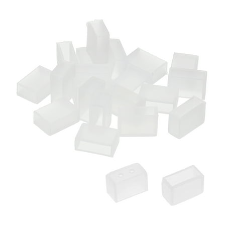 Uxcell Silicone End Cap Plug Cover, 40pcs IP67 Waterproof Fit 5050 10mm Wide LED Strip Light, (Non Hole and 2 Holes)