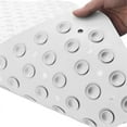 thumbnail image 2 of Long Bathtub Mat PVC Non-Slip Anti Mould Shower Mat with Drain Holes & Suction Cups Machine Washable Solid White100x40cm, 2 of 5