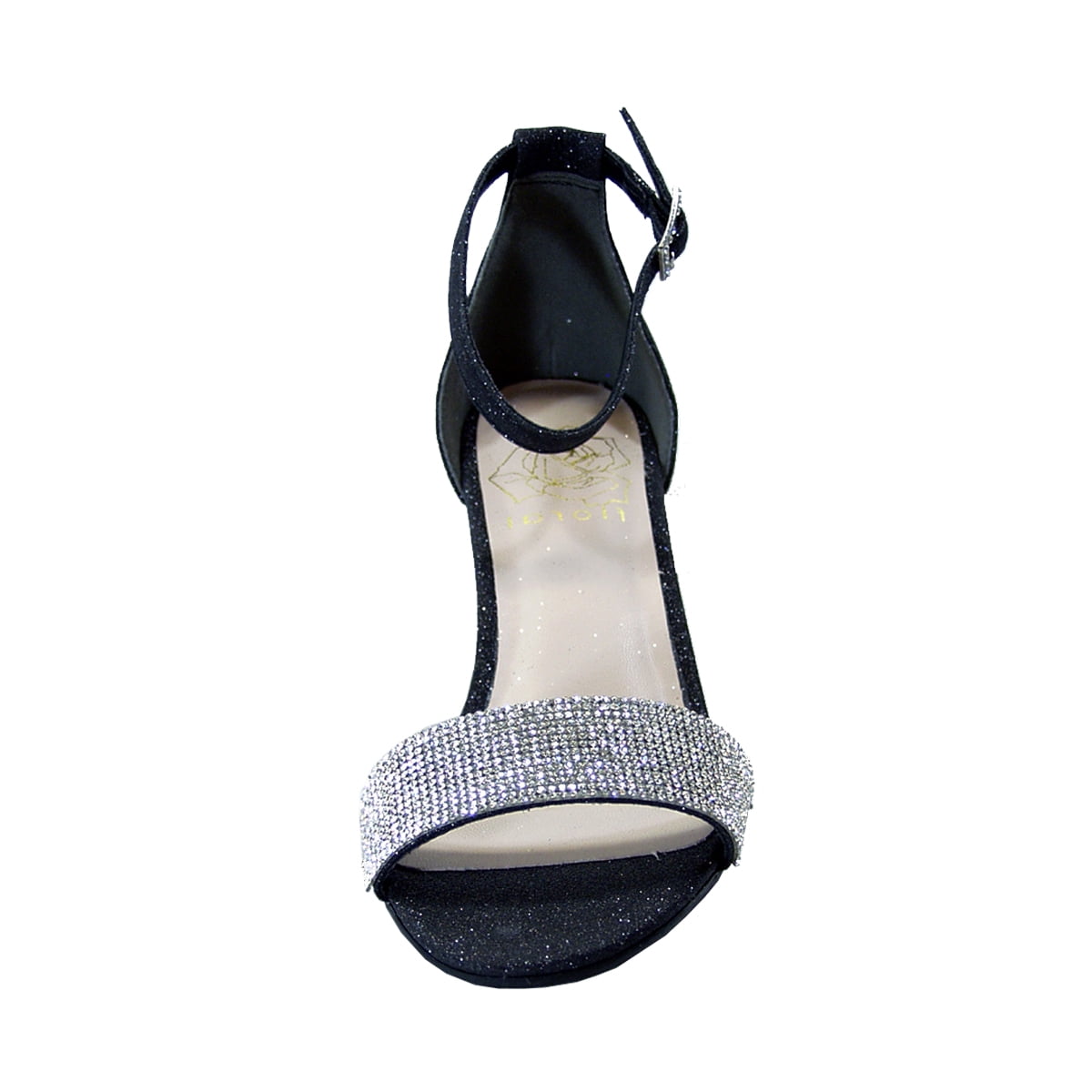 FLORAL Lizette Women's Wide Width Ankle Strap Heeled Sandals BLACK 8