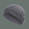thumbnail image 3 of Gorros de punto unisex con aros de hierro y alfiler de seguridad, gorras estilo callejero de hip hop, gorra informal con calavera para exteriores, 3 of 5