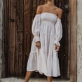 thumbnail image 1 of Heliisoer Femmes Robe Casual Solide Arc Champignon Longue Robe, 1 of 9