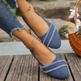 thumbnail image 4 of Rokment Women's Denim Ballet Flat Dress Shoes for Ladies 2026 Spring Fall Fashion Casual Fringe Pointed Toe Walking Flat Business Work Slip-on Loafers Blue Size 6, 4 of 8