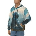 thumbnail image 3 of Honeii Astronaut Contemplating Planet Print Hoodies for Men, Pullover & Full Zip, Breathable Zip up Hoodie, Sweatshirt-3X-Large, 3 of 5