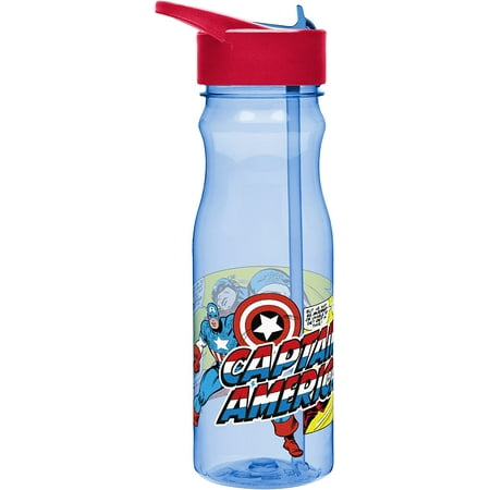 

Zak Designs Marvel Comics 25 oz. Reusable Plastic Water Bottle Captain America