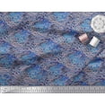thumbnail image 3 of Soimoi Blue Cotton Duck Fabric Peacock & Fish Animal Skin Decor Fabric Printed Yard 44 Inch Wide, 3 of 3