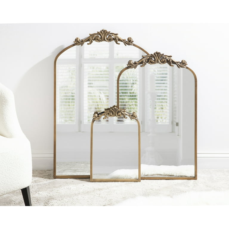  Kate and Laurel Arendahl Traditional Arch Mirror, 19 x 30.75,  Gold, Baroque Inspired Wall Decor : Everything Else