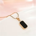 thumbnail image 2 of Rectangular Pendant Necklace Exquisite Double Sided Black and White Rectangle Pendant Necklaces for Women, 2 of 5