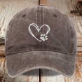 thumbnail image 2 of WMNTST Unisex Baseball Caps Washed Cap Heart Embroidery Curved Brim Outdoor Everyday Adjustable Hats, 2 of 4