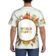 thumbnail image 3 of Bixox Men's World Travel3 Printed Short Sleeve Skinny Athletic T-Shirt, 3 of 6