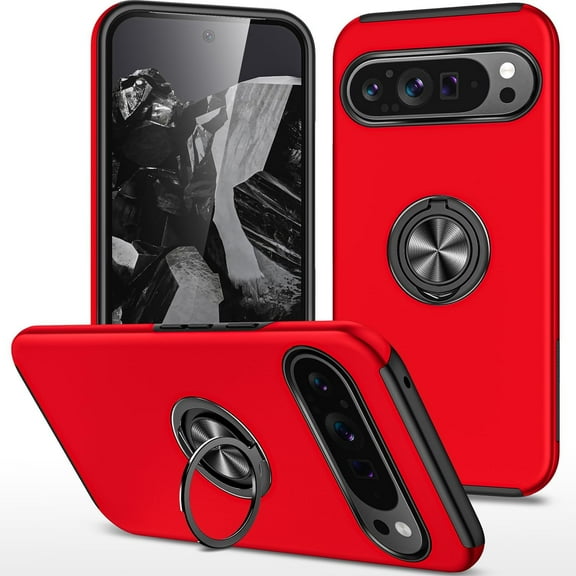 HCTian for Pixel 9 Pro XL Case for Google Pixel 9 Pro XL Case Military Grade Shockproof Built-in Ring Holder Kickstand Car Mount Armor Heavy Duty Protective Case for Pixel 9 Pro XL Phone Case