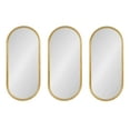thumbnail image 3 of Kate and Laurel Caskill Glam Wall Mirror Set, Set of 3, 10 x 22, Gold, Decorative Modern Mirror Wall Decor Collection with Robust Frame and Capsule Oval Shape, 3 of 8
