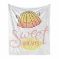 thumbnail image 1 of Saying Soft Flannel Fleece Throw Blanket, Sleeping Jelly with Wings Design Hand Lettering Calligraphy Dessert Theme, Cozy Plush for Indoor and Outdoor Use, 70" x 90", Cream Pink, by Ambesonne, 1 of 6