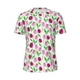 thumbnail image 5 of Wukai Tulips Flowers Print Men's Short-Sleeved Mesh T-Shirt,Quick-Dry Short Sleeve Workout T-Shirt-XX-Large, 5 of 8