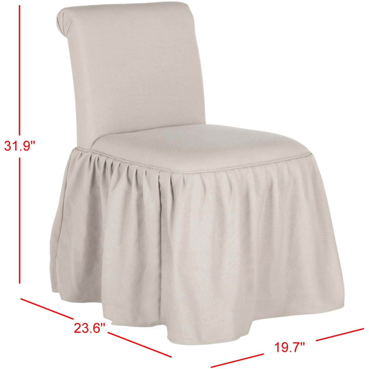 SAFAVIEH Ivy Solid Vanity Slipper Chair, Taupe Linen