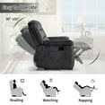 thumbnail image 3 of Bonzy Home 3-Seat Manual Reclining Sofa — Fabric Couch with Dual Manual Recliners for Living Room & Meeting Room Gray, 3 of 7