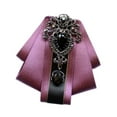 thumbnail image 4 of Milageto Ribbon Tie Brooch Pin Bow Tie for Clothing Accessories Working Prom Ball Uniform violet, 4 of 8