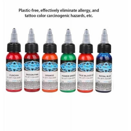 Fusion Tattoo Ink Set 1 Oz (30ml) Tattoo Supply 16Colors Pigment Kit Ink Pro TAttoo Ink Pigment Kit 3D Makeup Beauty Ink