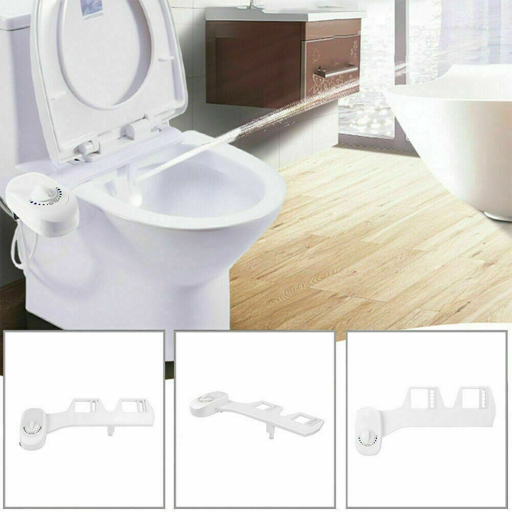 Hot/Cold Nozzle Non-Electric Bidet Toilet Attachment Water Spray Bathroom Seat 