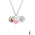 thumbnail image 2 of Delight Jewelry Silvertone Domed Music - Violin - Light Pink Heart Nurse Strong Zoe Necklace, 2 of 4