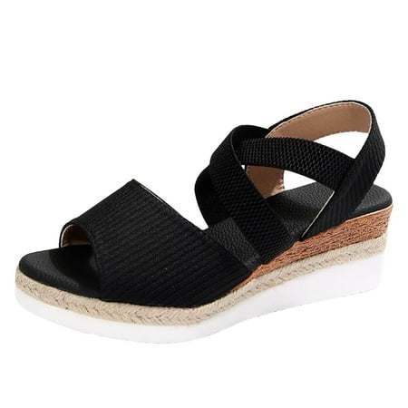 

Jungdeepe Women s Solid Color Wedge High Heel Casual Sandals Women s Flat Leather Sandals Size 9 Womens Sandals 9 Sneaker Sandals Womens Clog Sandals Size 8 Sandals with Flat Platform Women Shoes Tan