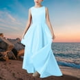 thumbnail image 6 of XXWXYD Girls Casual Sleeveless Flared A-Line Dress Solid Color Tight Fitting, Long Maxi Dresses for Kids Par𝗍y Outfit, Elegant Floor Length Dress Fashion Girls Clothing, 6 of 6