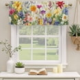 thumbnail image 3 of 2 Pack Valances for Windows, Spring Colorful Floral Window Valances for Living Room/Bedroom/Bathroom, Yellow Purple Pastoral Flowers Light Filtering Kitchen Curtain Valance 60"W x18" L, 3 of 9