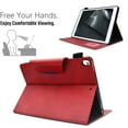 thumbnail image 3 of SaniMore for iPad Pro 10.5 Case 2017/2019 Wallet Case with Card Slots & Pen Holder [Auto Sleep] PU Leather Magnetic Ciasp Kickstand Shockproof TPU Shell Full-body Protective Retro Cover, Red, 3 of 5