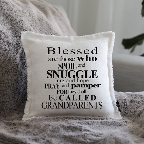 Wildwood Landing Gift Pillow, Fun, Cute, 13" x 13" - Blessed Grandparents