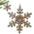 thumbnail image 2 of WMGHA Christmas Glitter Snowflake Ornaments Plastic Snowflakes Ornaments-Xmas Tree Hanging Decorations for Xmas Tree Gift for Holiday and Party,4.7-inch (Snowflake, Champagne Gold), 2 of 5