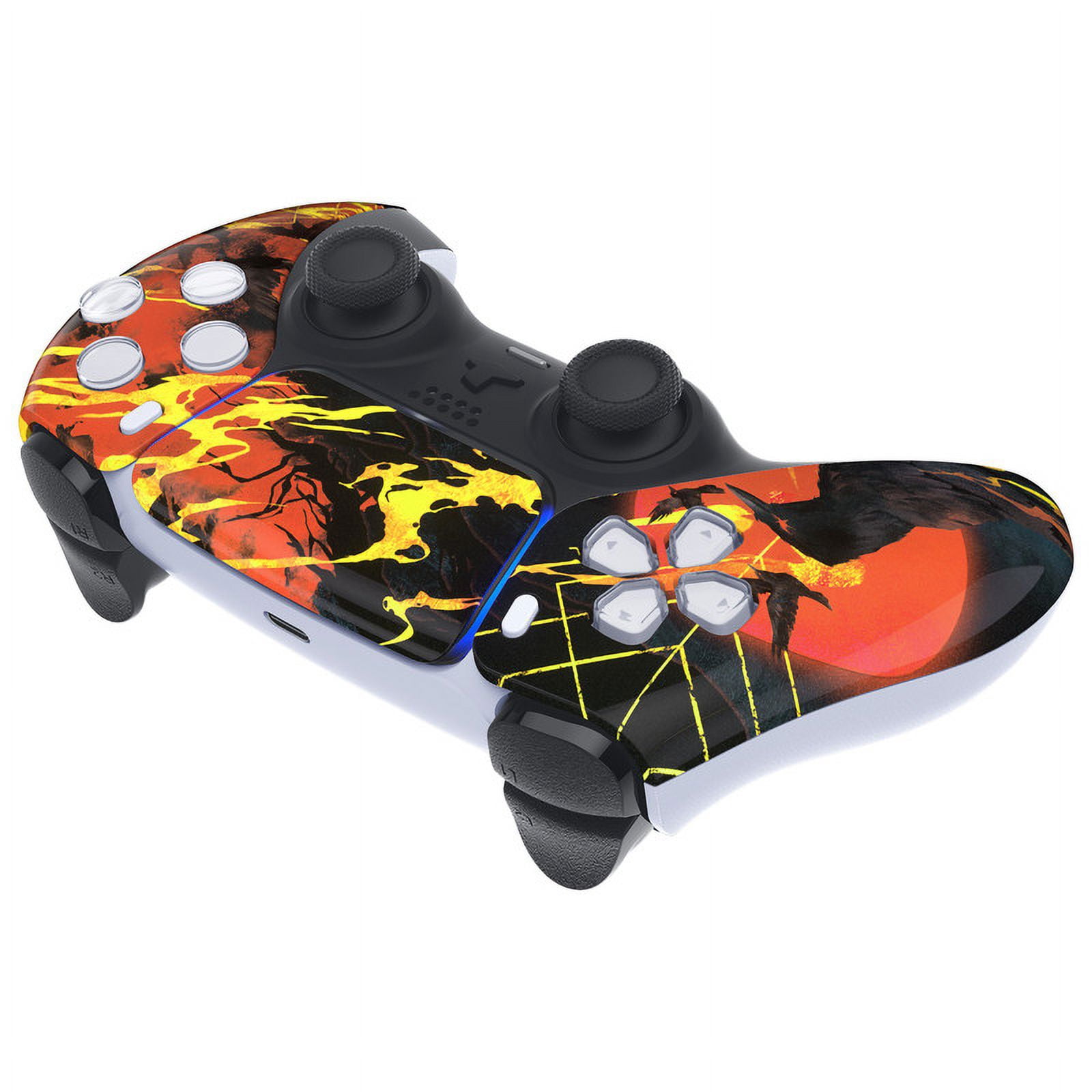 eXtremeRate Blood Moon Raven Touchpad Front Housing Shell Replacement Cover for ps5 Controller BDM-010/020/030/040