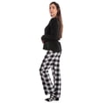 thumbnail image 2 of Just Love Womens Ultra-Soft Pajama Pant Set with Matching Socks (White Black - Buffalo Plaid, 1X), 2 of 3