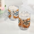thumbnail image 2 of Yayeee 4 Pack Qtip Holder Bathroom Cotton Swab Canister with Lid Clear Dispenser Set, Autumn Day with Cocoa Pattern, 2 of 6