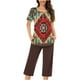 thumbnail image 1 of Sexy Pijama Conjunto para las Mujeres, Cuello Redondo Blusa de Manga Corta Y Pantalones, Traje de Moda Casual, 1 of 9