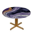 thumbnail image 3 of JEUXUS Violet Agate Tablecloth Round Table Cover 36in-70in Elastic Edge White, 3 of 7