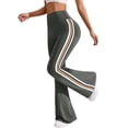 thumbnail image 2 of Smsaxvxz Yoga Pants Women High Waist Stripes Soft Casual Stretch Flared Bottoms Athletic Running Trousers Gray XL, 2 of 9