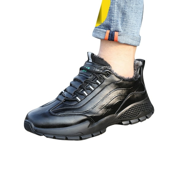 Woobling Men Anti-collision Safety Boot Outdoor Anti-smash Steel Toe Industrial Boots Hiking Shoe Insulation Plush Lining Winter 8.5