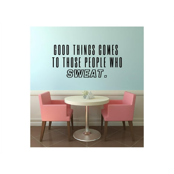Good Things Comes Quote Fitness Workout Work Out Success Motivation Quotes Wall Decals Healthy Lifestyle for Girls Boys Gym Home Sports Room Decor Vinyl Wall Art Stickers Decoration Size (12x20 inch)