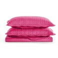 thumbnail image 4 of IR Imperial Rooms 3-Piece California King Quilt Set Chevron Microfiber Bedspread with 2 Pillow Shams, Pink, All-Season, Washable, Lightweight & Cozy, 4 of 20