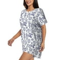 thumbnail image 2 of Bingfone World Travel2 Print Pajamas Sets for Women Soft Short-Sleeved Pjs with Lounge Shorts Two Piece Sleepwear, 2 of 8