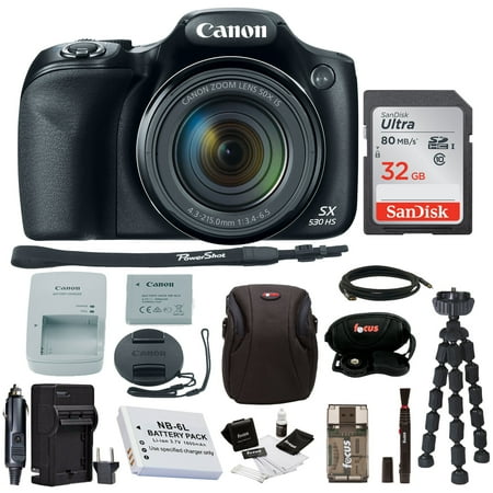 Canon Powershot SX530 HS Camera with 32GB Deluxe Accessory (Best Camera For Taking Sports Photos)