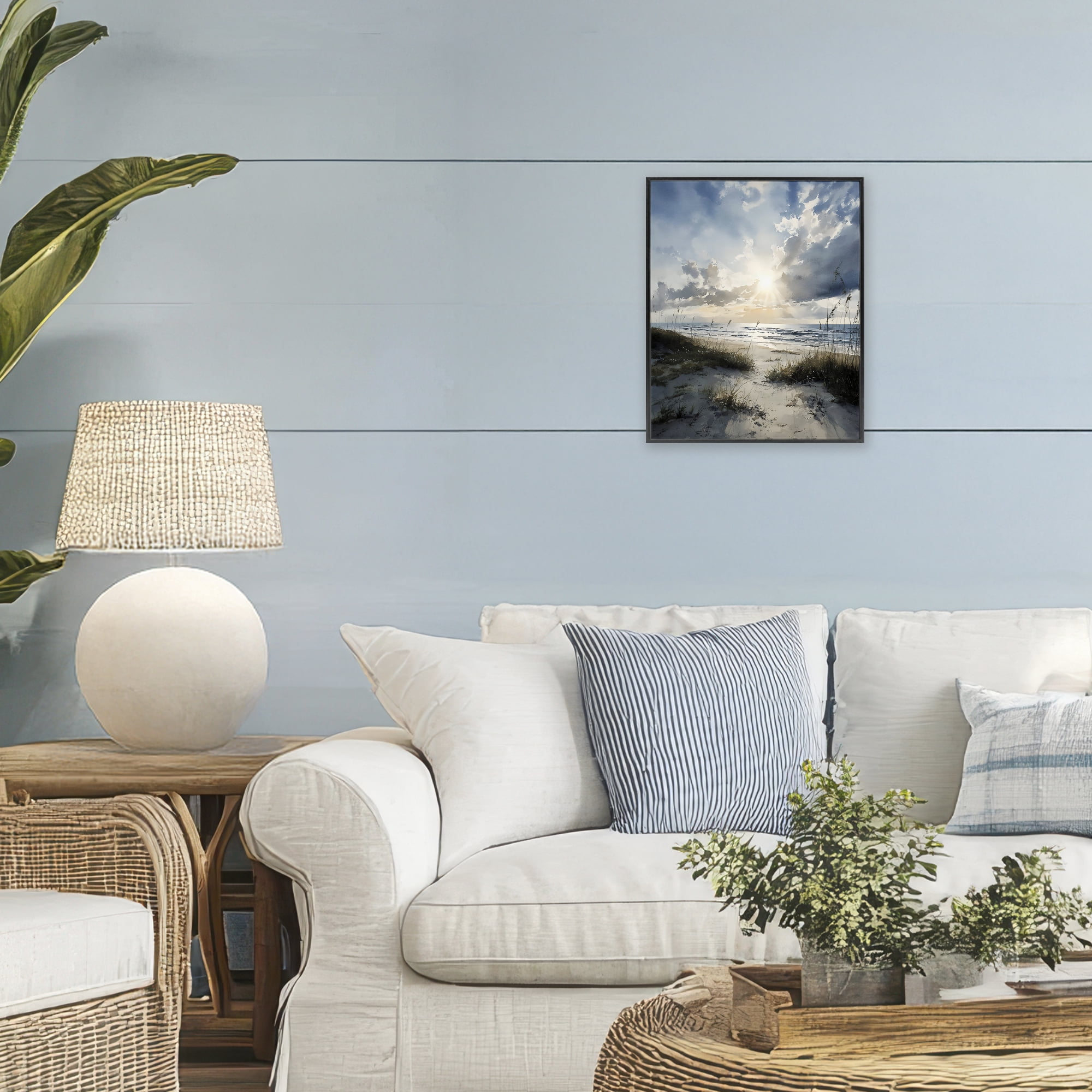 Stupell Industries Sunshine On The Beach Black Framed Giclee Art, design by Franklyn Gregory