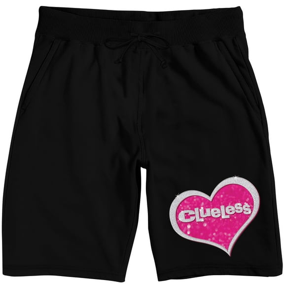 Clueless Heart Logo Men's Black Sleep Pajama Shorts-Medium
