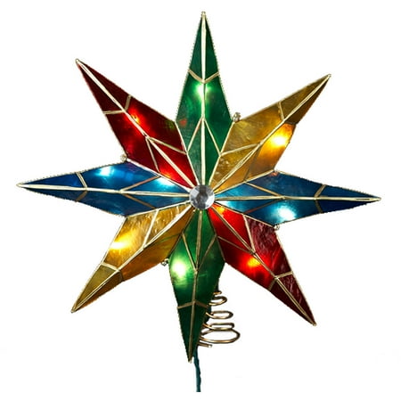 Kurt Adler 14" 8-Point Star with Center Gem Treetop