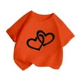 thumbnail image 3 of Adeawade Cute Tops For Girls 7-8 Years Kid Graphic Round Neck Short Sleeve Tee Summer T Shirt Comfortable Outfits Orange, 3 of 5