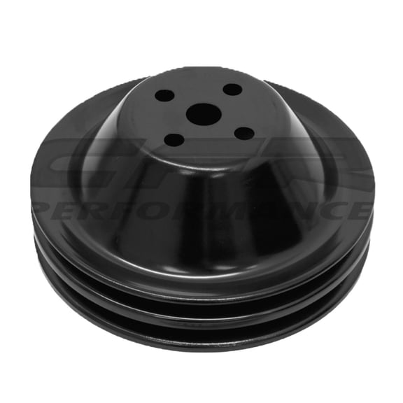 Cobra-Tek Fits 1955-68 Chevy SB Small Block Black Steel Water Pump Pulley Short (2 Groove)