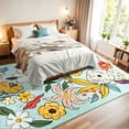 thumbnail image 2 of Ultrug Floral Area Rugs Boho Rugs Flower Print Carpet for Bedroom Living Room Office Nursery Home Decor,5'x8',Green, 2 of 7