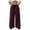 Wine, variant on Womens Plaid Wide Leg Pants Elastic Waisted Drawstring Trousers Casual Loose Fit Straight Pant with Pockets