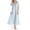 Blue, variant on Women's Amanda Rich 145-80 Short Sleeve Long Gown with Eyelet Trim (Pink S)