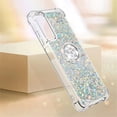 thumbnail image 6 of Glitter Clear Sparkly Bling Case for Samsung Galaxy A05s, Flowing Liquid Quicksand Cover with Diamond Ring Holder Case for Samsung Galaxy A05s  Silver, 6 of 14